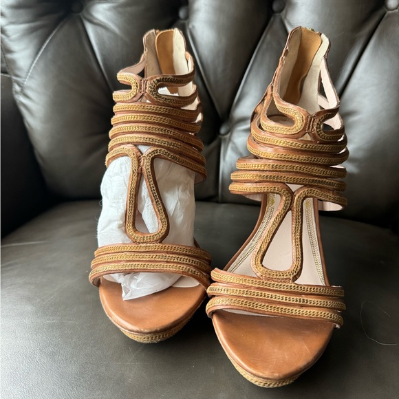 Elie Tahari heels strappy brown stiletto - Picture 10 of 10